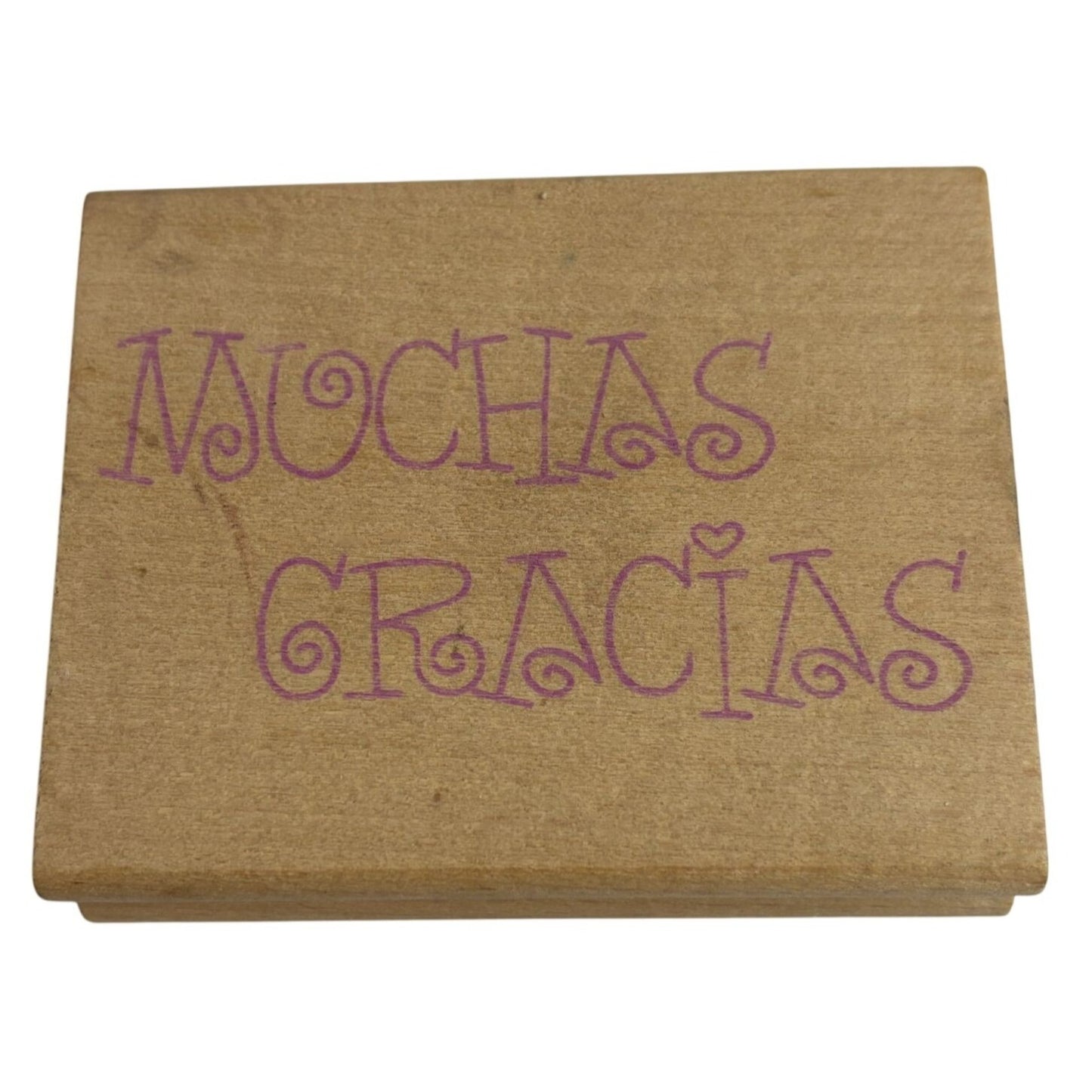 Greenbrier Rubber Stamp Muchas Gracias Thank You Card Words Spanish Language