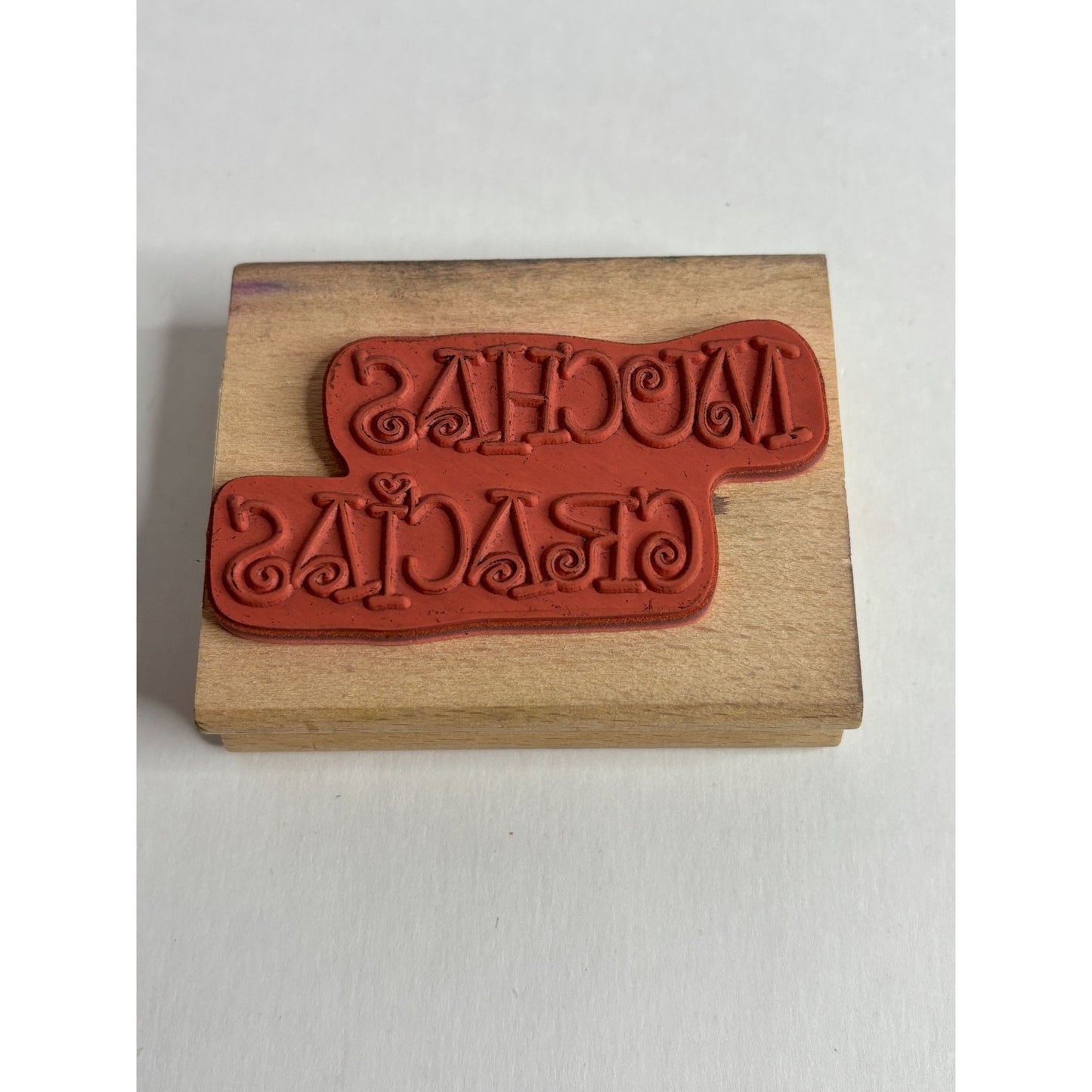 Greenbrier Rubber Stamp Muchas Gracias Thank You Card Words Spanish Language