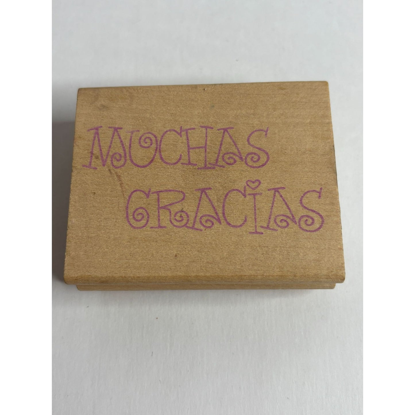 Greenbrier Rubber Stamp Muchas Gracias Thank You Card Words Spanish Language