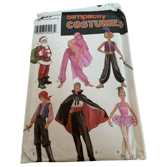 Simplicity Sewing Pattern 3903 Costumes Santa Genie Dracula Pirate Kids 2-12 UC