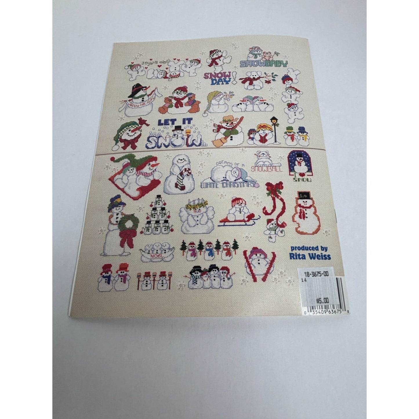 American School of Needlework Cross Stitch Pattern Book 50 Snowmen Linda Gillum