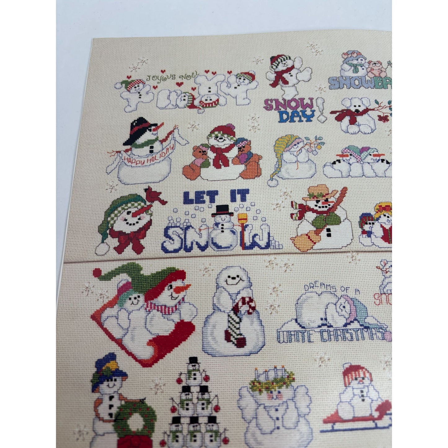 American School of Needlework Cross Stitch Pattern Book 50 Snowmen Linda Gillum