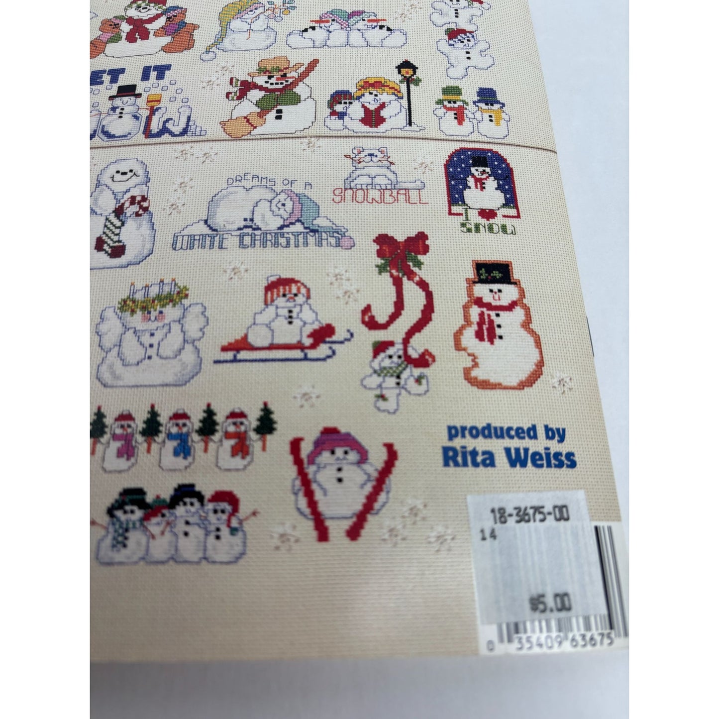 American School of Needlework Cross Stitch Pattern Book 50 Snowmen Linda Gillum