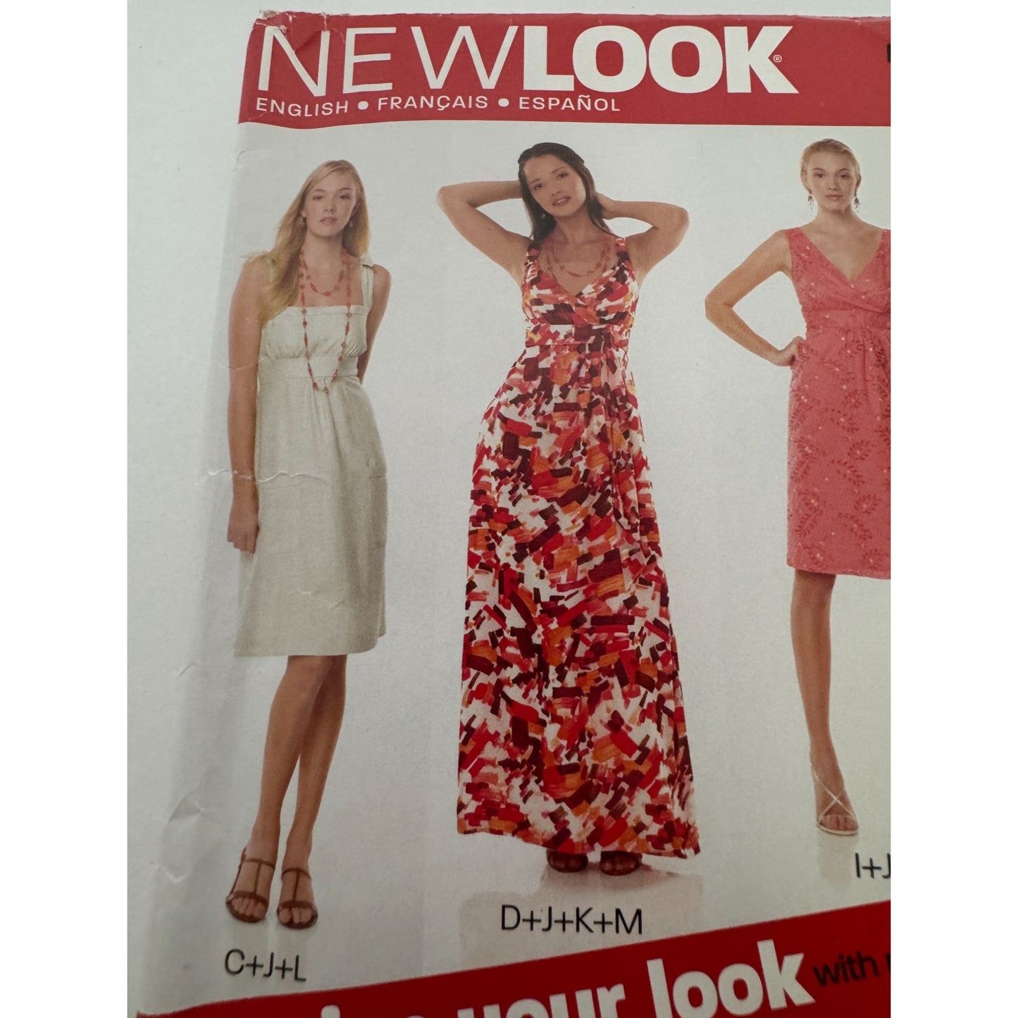 New Look Sewing Pattern 6774 Dresses Sleeveless Halter V-Neck Size 10-22 Uncut