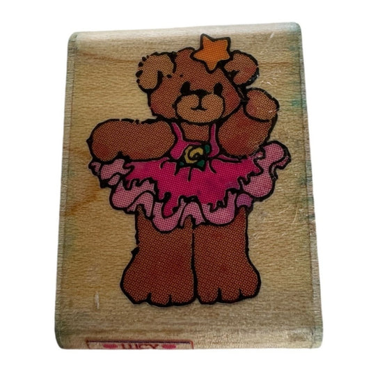 Rubber Stampede Rubber Stamp Fairy Bear Dancing Animal Dance Tutu Ballerina