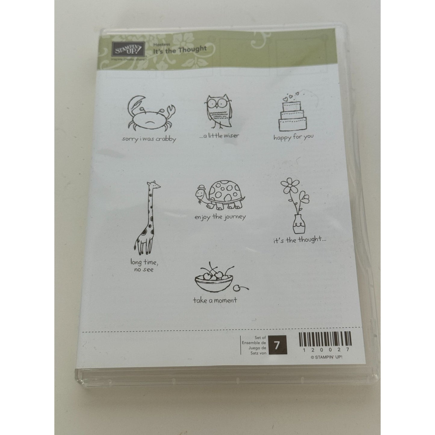 Stampin Up It is The Thought Clear Mount Stamp Set Funny Humor Card Making Words