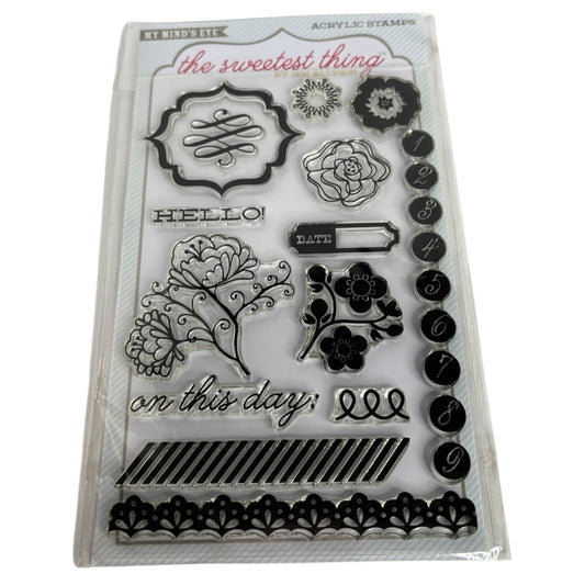 My Minds Eye The Sweetest Thing Clear Acrylic Stamps Set Hello On This Day Date