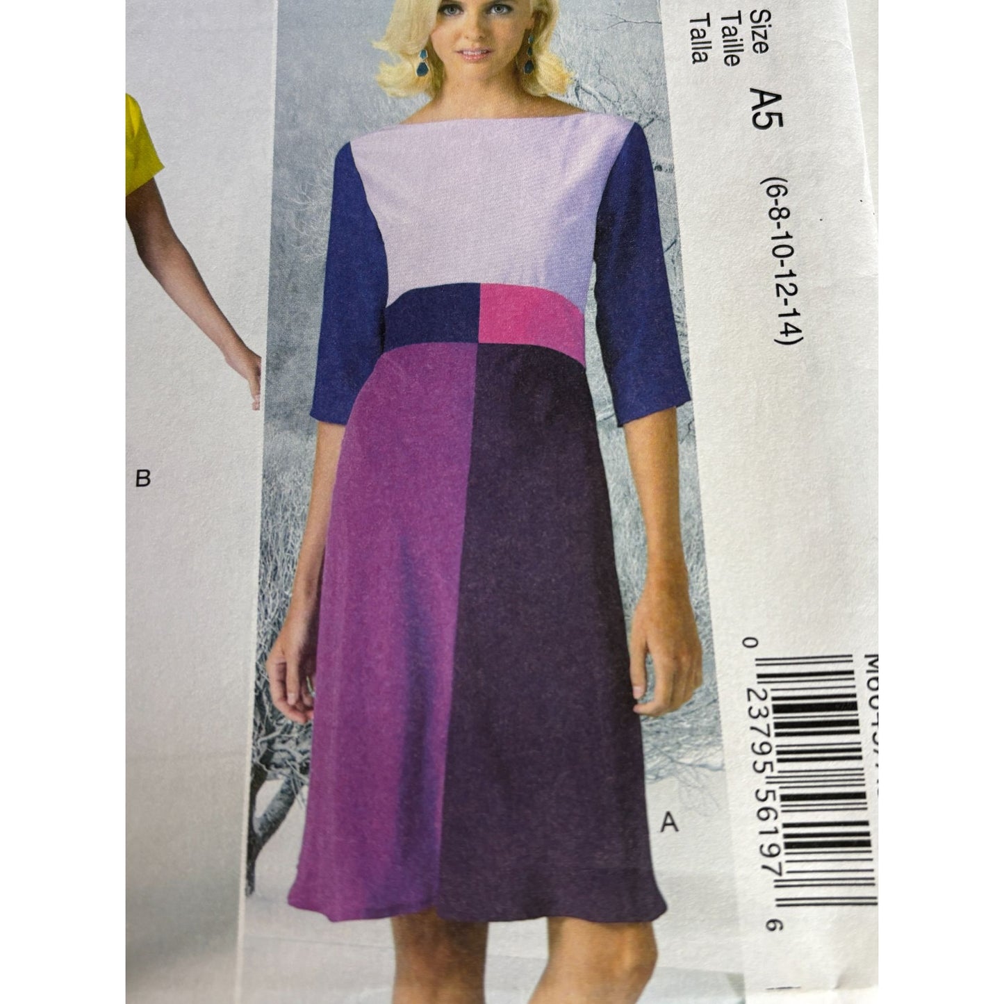 McCalls M6645 Womens Easy Color Block Dress Sewing Pattern Sizes 6-14