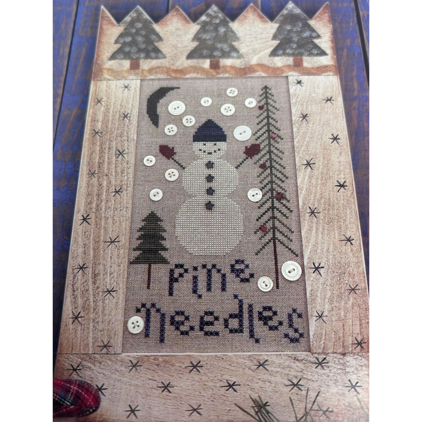 Cinnamon Heart Needleworks Pine Needles Cross Stitch Pattern Snowman Winter