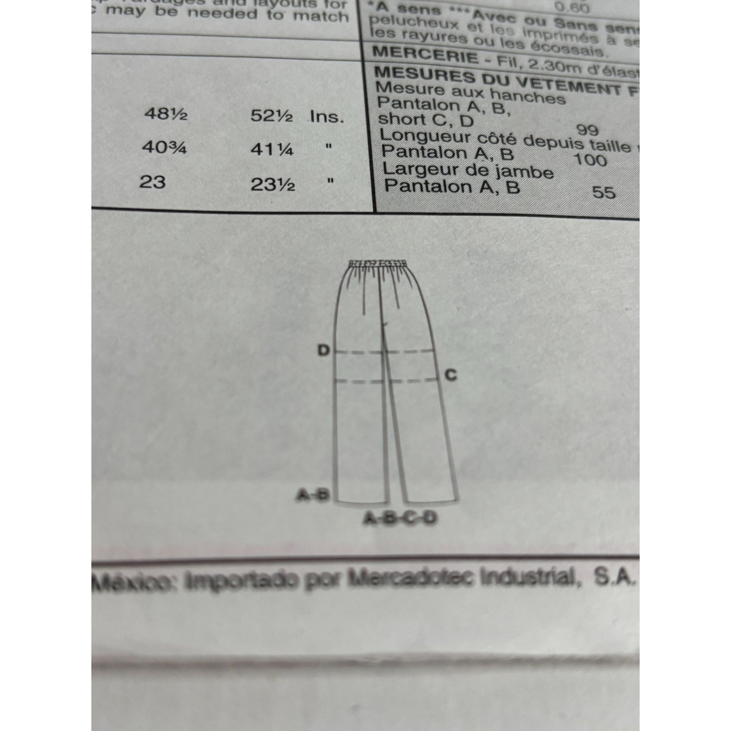 McCalls Sewing Pattern 8790 1-Hour Pants Shorts Elastic Waist Size 20 22 Uncut