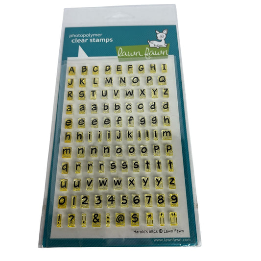 Lawn Fawn Harolds ABCs Clear Stamps Set Photopolymer Alphabet Symbols Letters