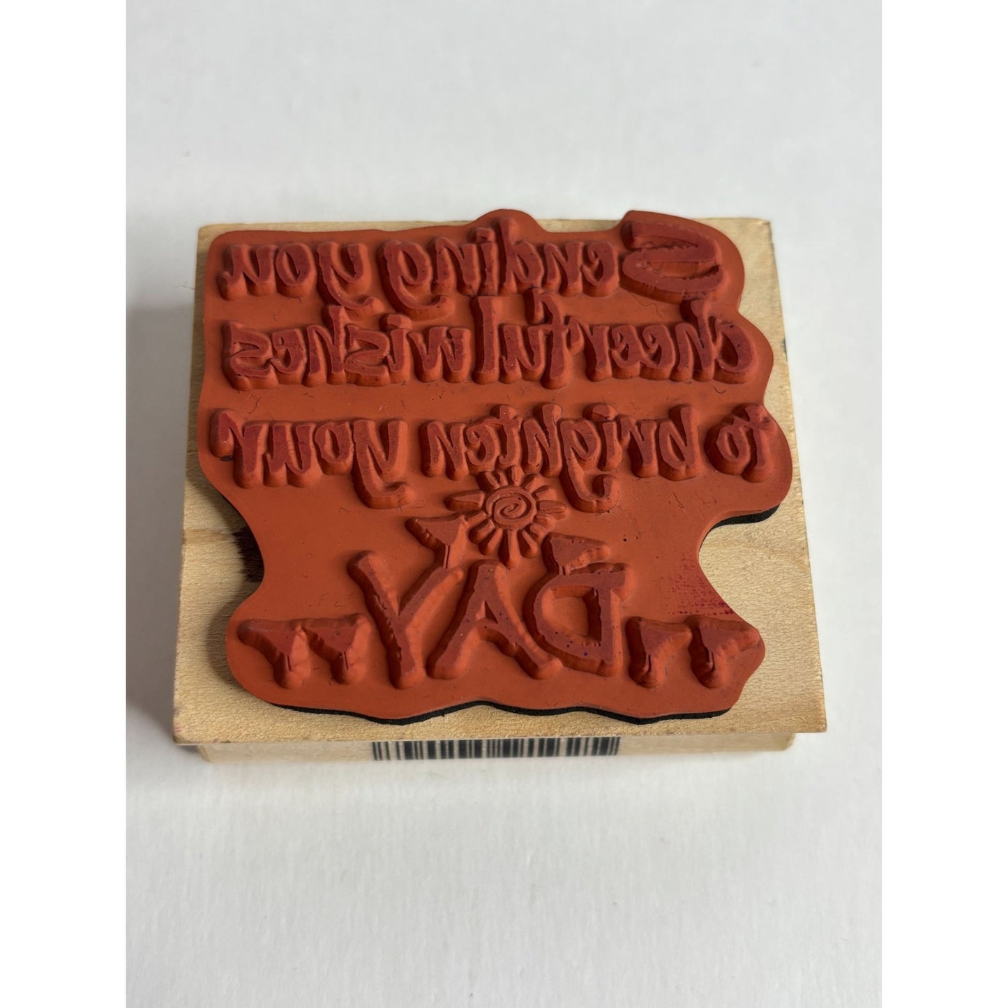 Inkadinkado Rubber Stamp Sending You Cheerful Wishes To Brighten Your Day Words