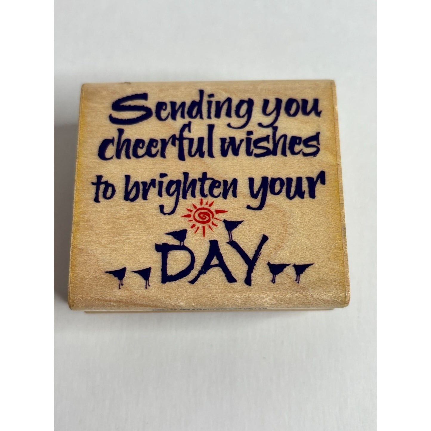 Inkadinkado Rubber Stamp Sending You Cheerful Wishes To Brighten Your Day Words