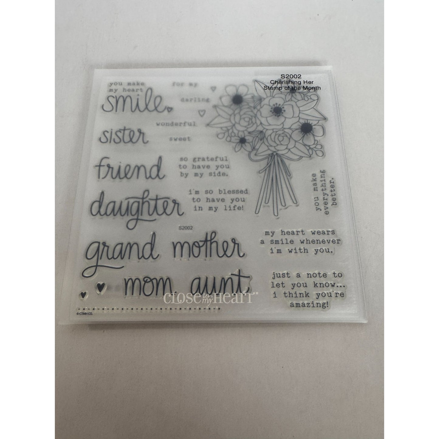 CTMH Acrylic Stamps Set Cherishing Her Aunt Grandmother Mothers Day My Acrylix