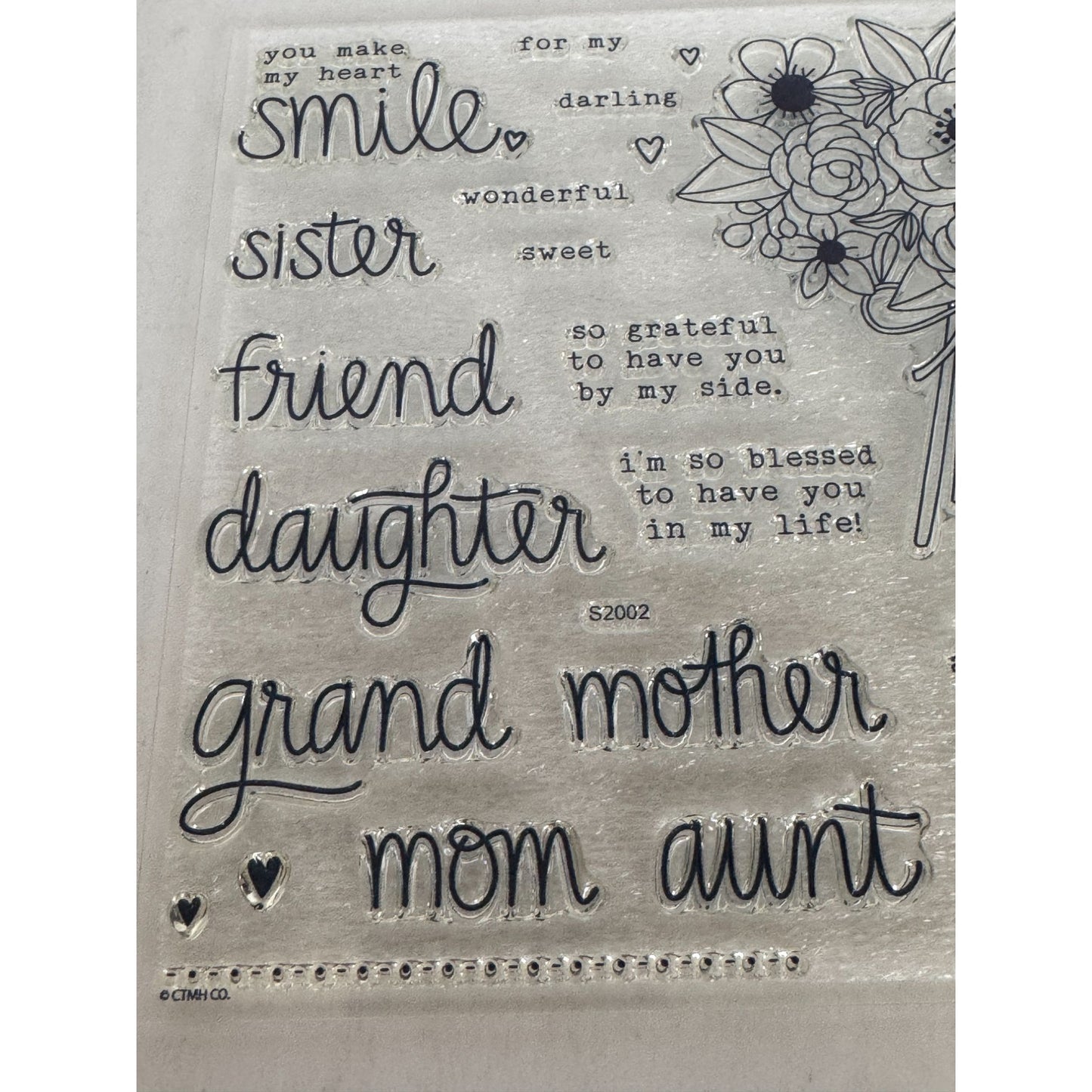 CTMH Acrylic Stamps Set Cherishing Her Aunt Grandmother Mothers Day My Acrylix