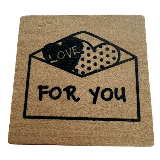 Love For You Rubber Stamp Hearts in Envelope Valentines Day Gift Tag Card Making