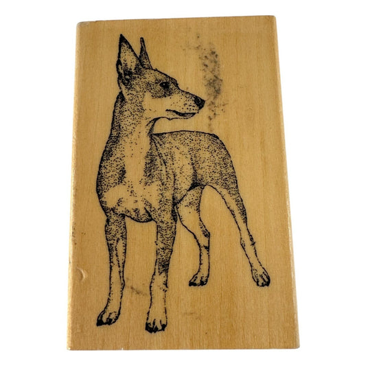 Stamp Gallery Rubber Stamp Miniature Pinscher Dog Standing Family Pet Animal