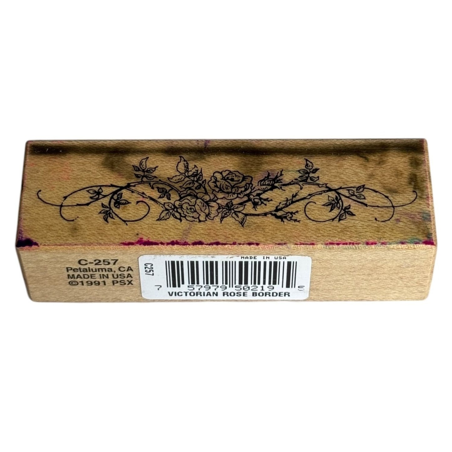 PSX Rubber Stamp Victorian Rose Border Edge Flowers Elegant Card Making