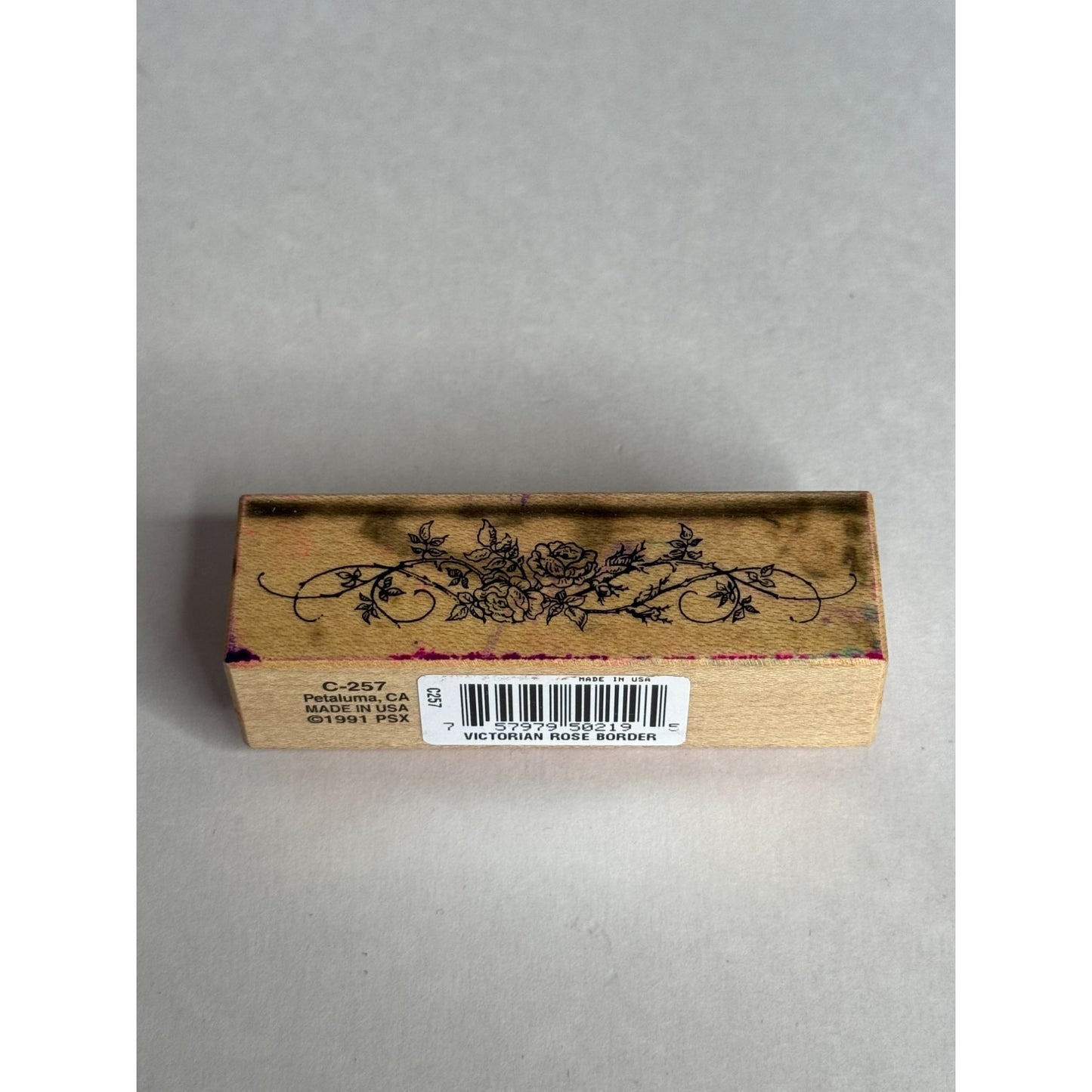 PSX Rubber Stamp Victorian Rose Border Edge Flowers Elegant Card Making