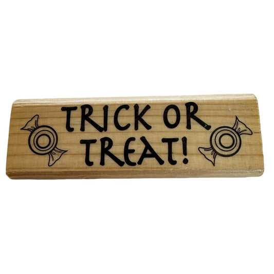 Craft Smart Rubber Stamp Trick Or Treat Halloween Party Card Making Words Candy