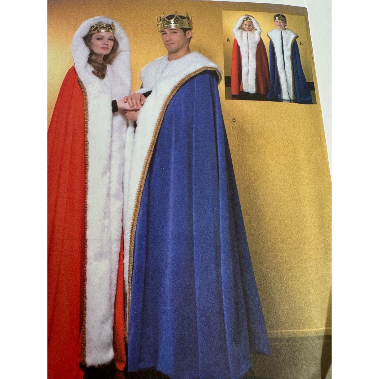 Butterick Sewing Pattern B4316 Halloween Costume King Queen Royal Cape Hood UC