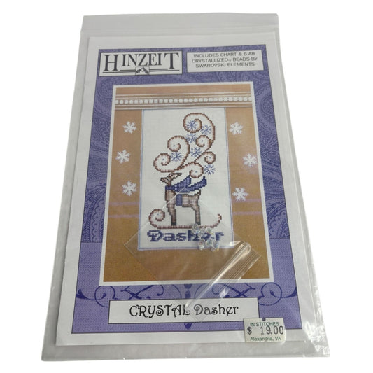 Hinzeit Crystal Dasher Cross Stitch Pattern With Swarovski Elements Christmas