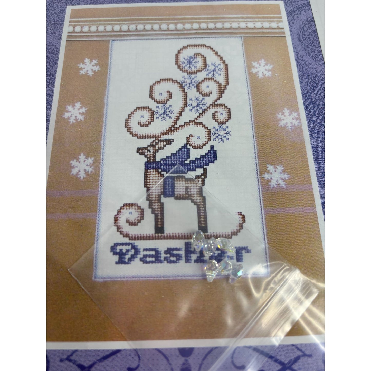 Hinzeit Crystal Dasher Cross Stitch Pattern With Swarovski Elements Christmas