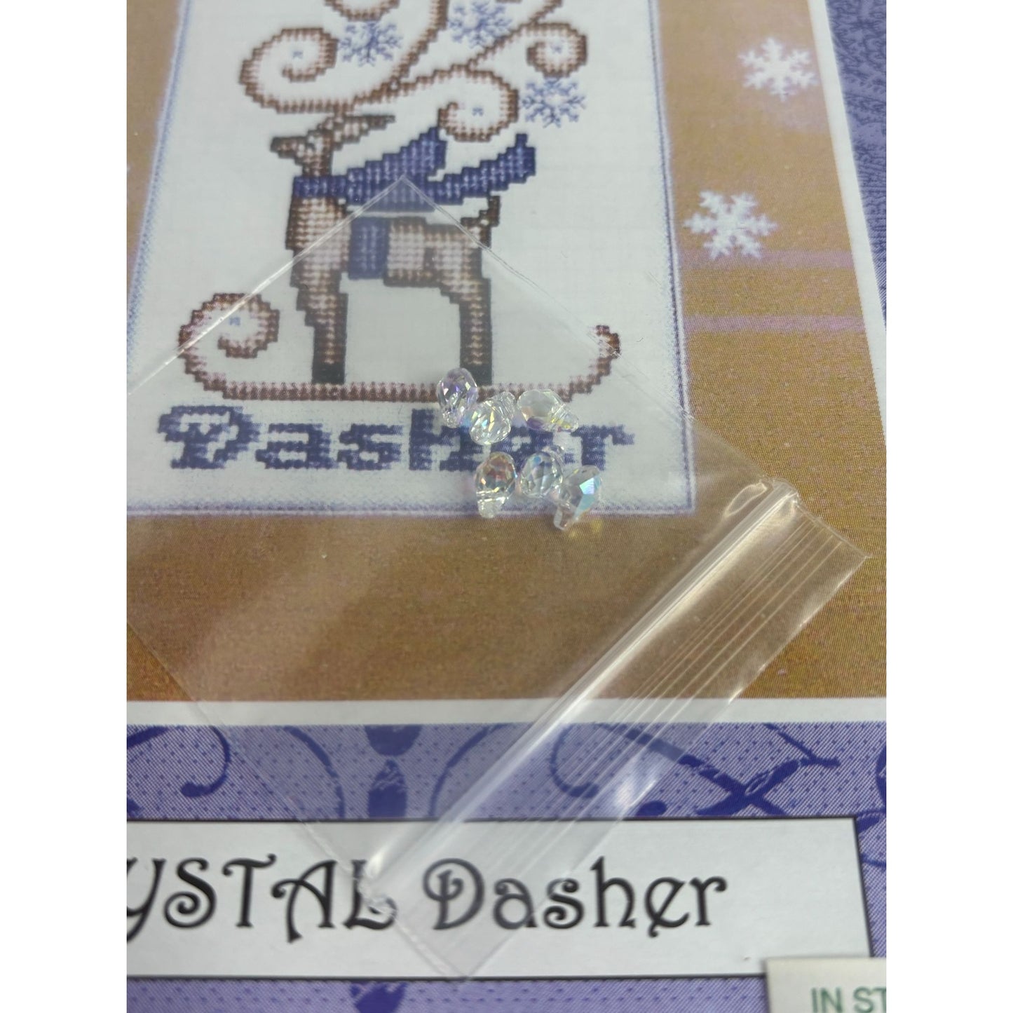 Hinzeit Crystal Dasher Cross Stitch Pattern With Swarovski Elements Christmas