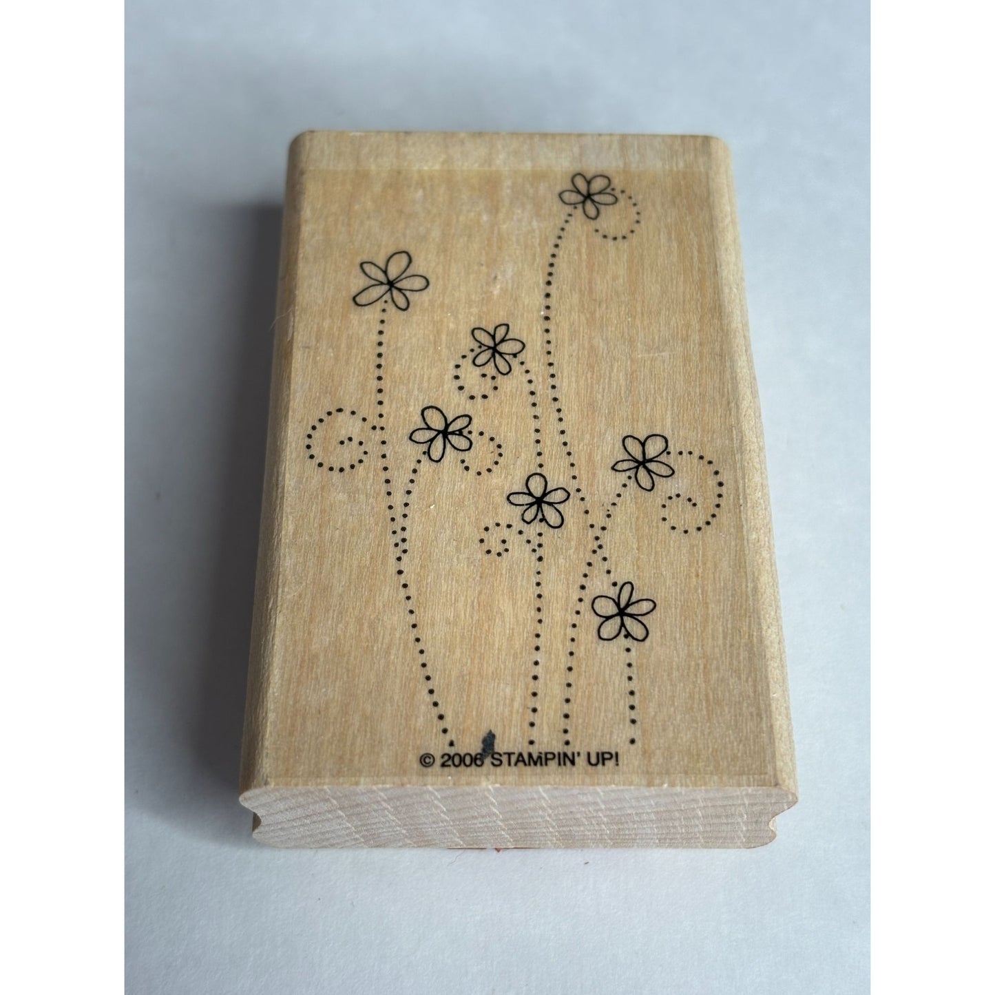 Stampin Up Rubber Stamp Flowers Design Vertical Dots Spring Garden Nature Craft