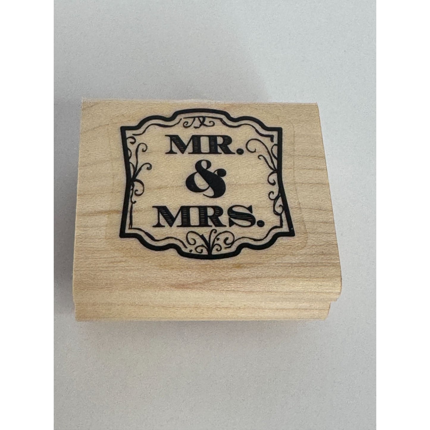 Mr and Mrs Rubber Stamp Wedding Card Making Sentiment Newlywed Couple