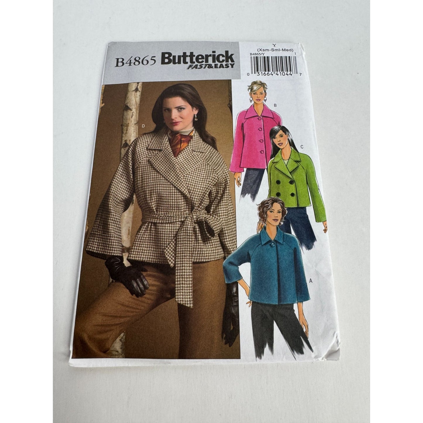 Butterick Sewing Pattern B4865 Very Easy Raglan Sleeve Jacket Blazer XS S M UC