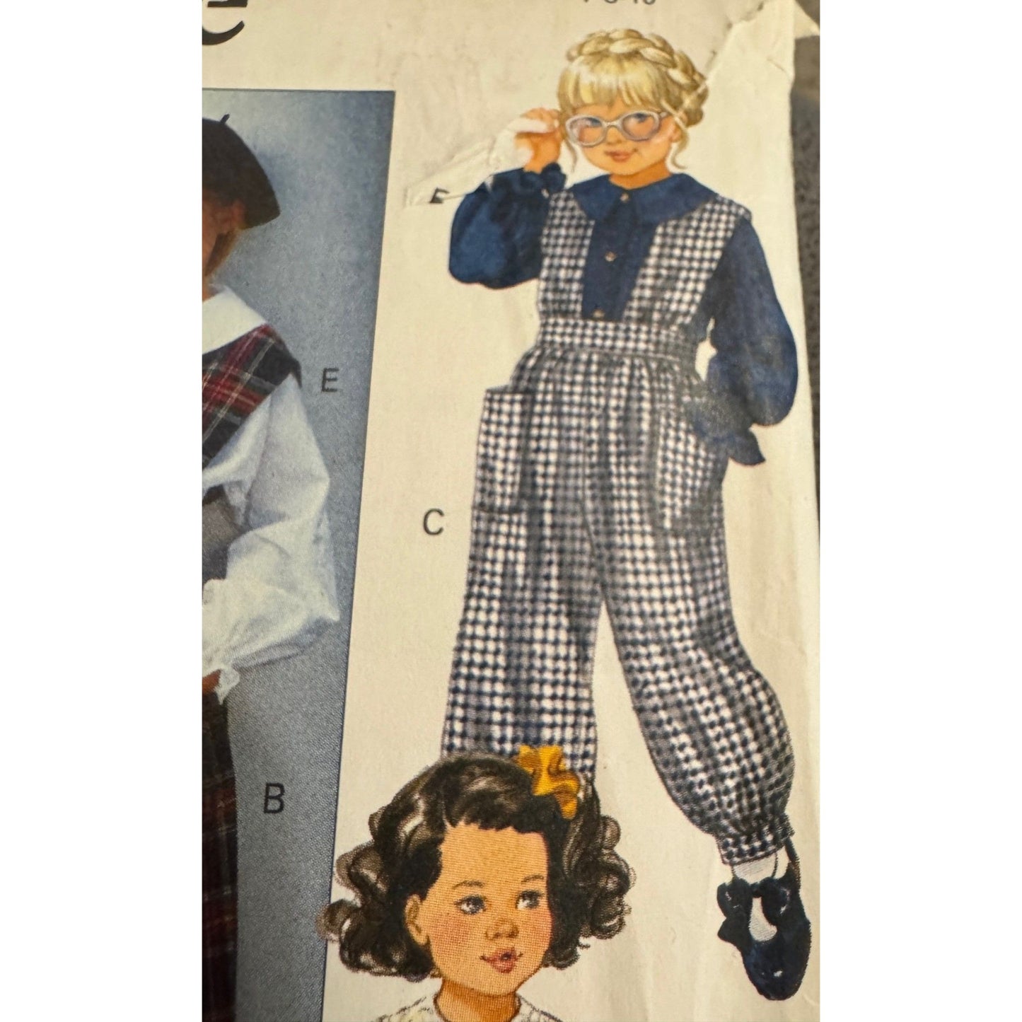 Little Vogue Sewing Pattern 8154 Jumper Jumpsuit Blouse Outfit Girls 7 8 10 UC