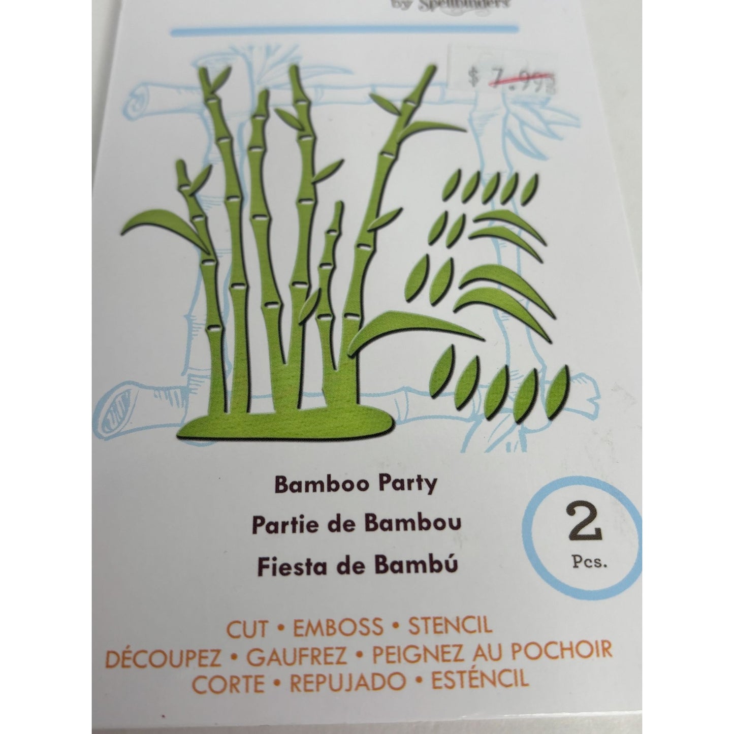 Spellbinders Inspire Bamboo Party Die Cut and Embossing Stencil Set 2 Pcs Craft