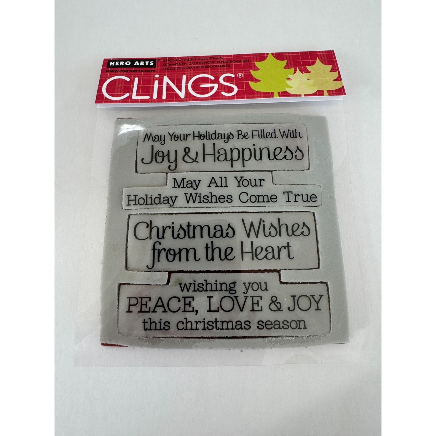 Hero Arts Clings Rubber Stamps Christmas Wishes Come True Set Card Making Words