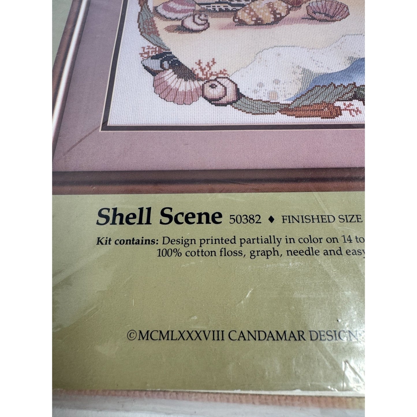 Something Special Counted Cross Stitch Kit Shell Scene Beach Seaside 14 x14 inch