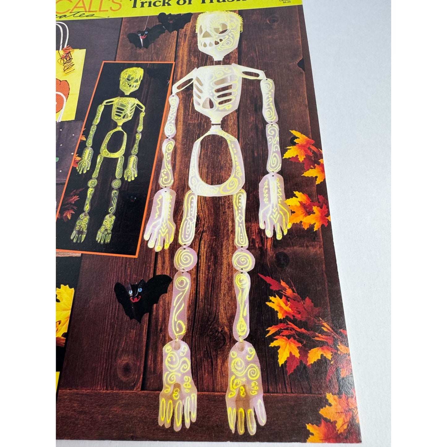 McCalls Create Trick Or Trash Trick or Treat Bag Halloween Skeleton Pattern