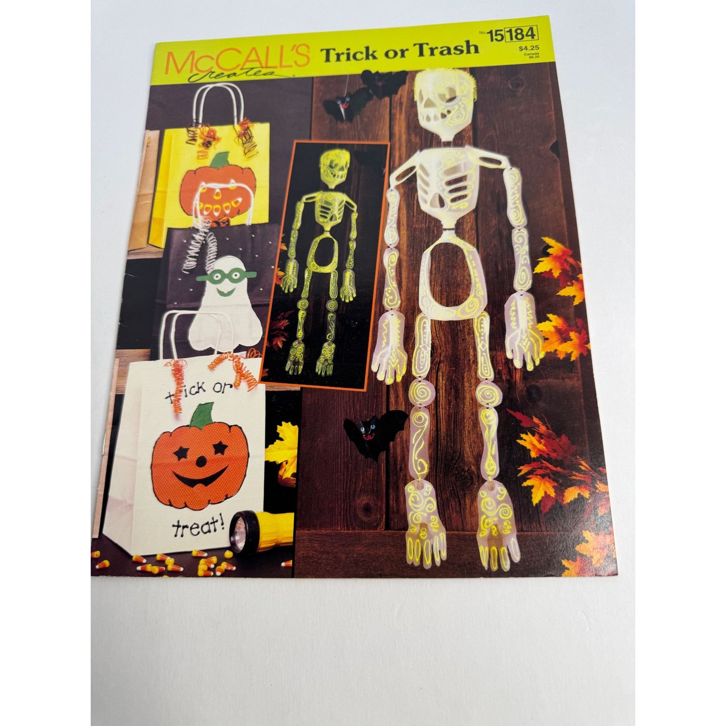 McCalls Create Trick Or Trash Trick or Treat Bag Halloween Skeleton Pattern