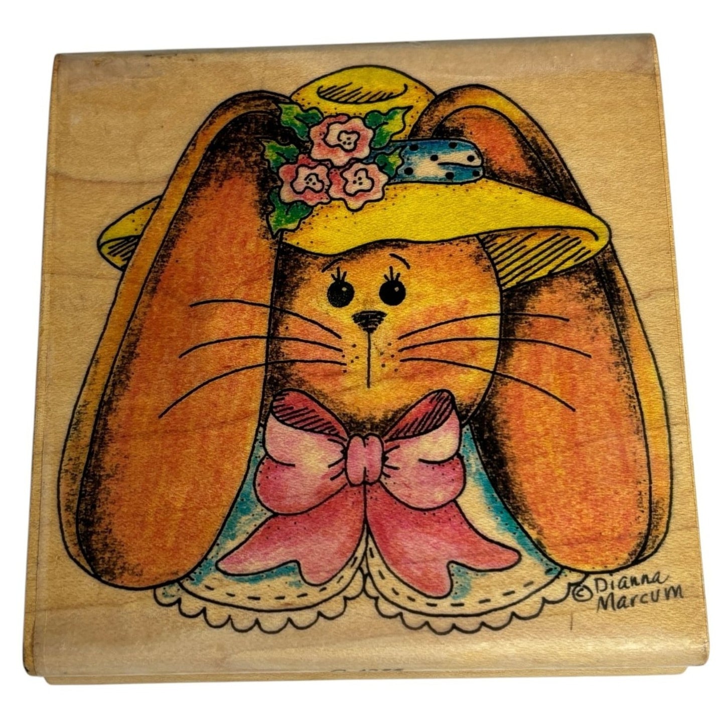 Stampasssions Rubber Stamp Missy Bunny Cute Easter Rabbit Spring Card Making Bow