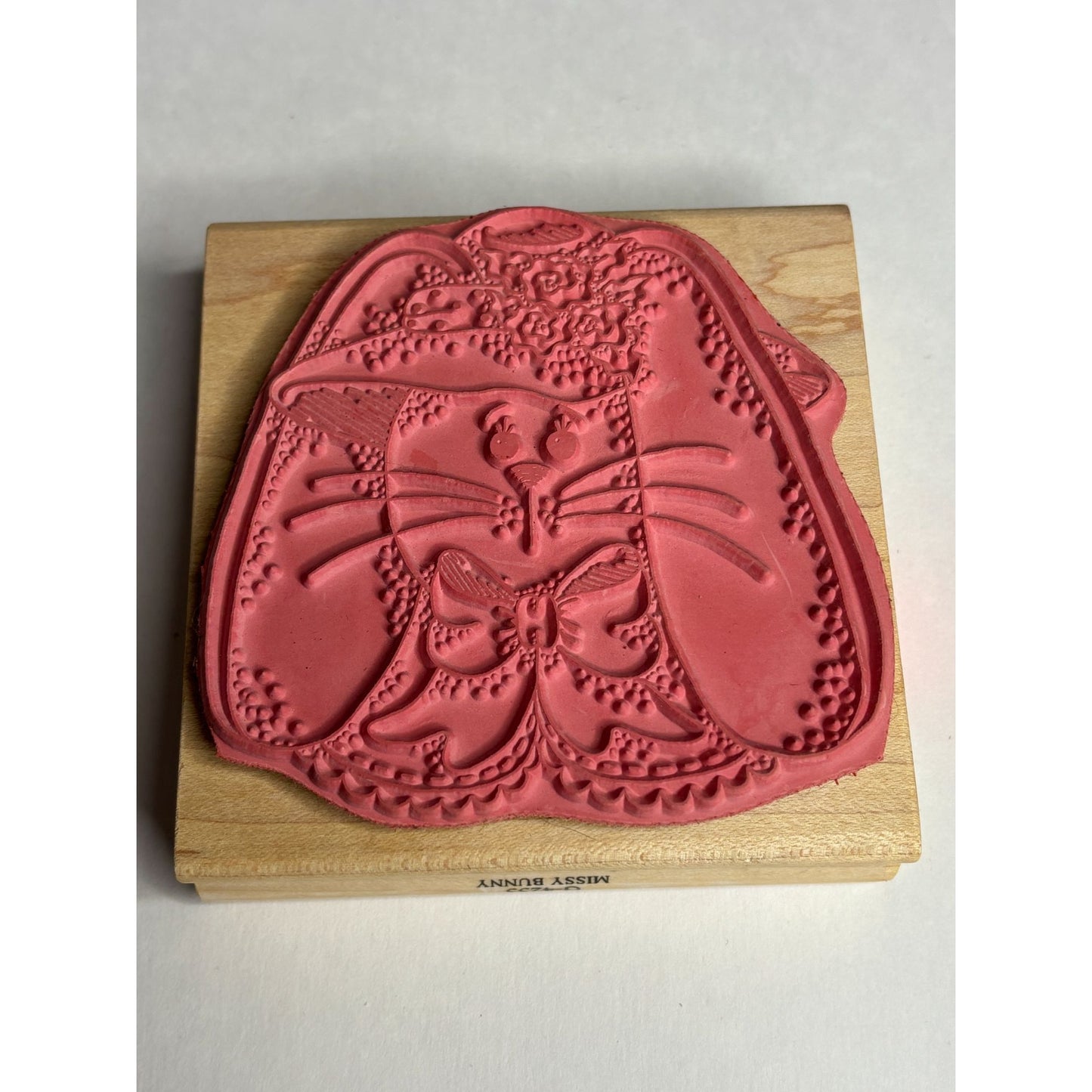 Stampasssions Rubber Stamp Missy Bunny Cute Easter Rabbit Spring Card Making Bow