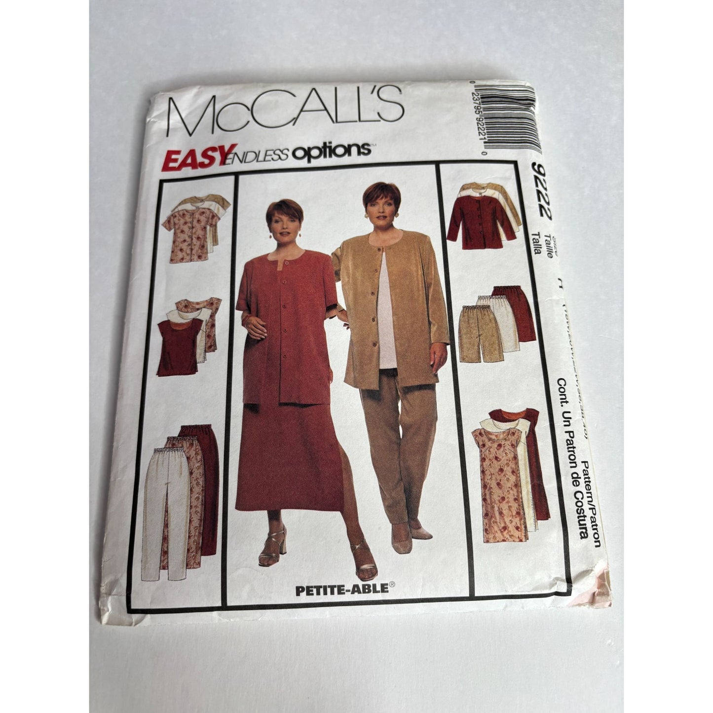 McCalls Sewing Pattern 9222 Womens Jacket Pants Skirt Shirt 18W 20W 22W Uncut