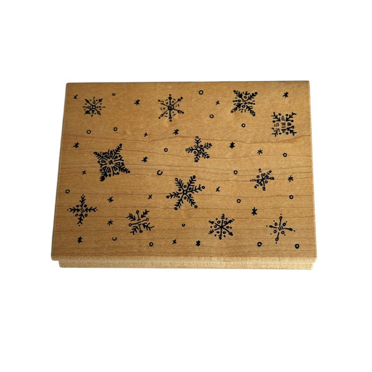 Great Impressions Rubber Stamp Snowflakes Winter Snow Christmas Card Background