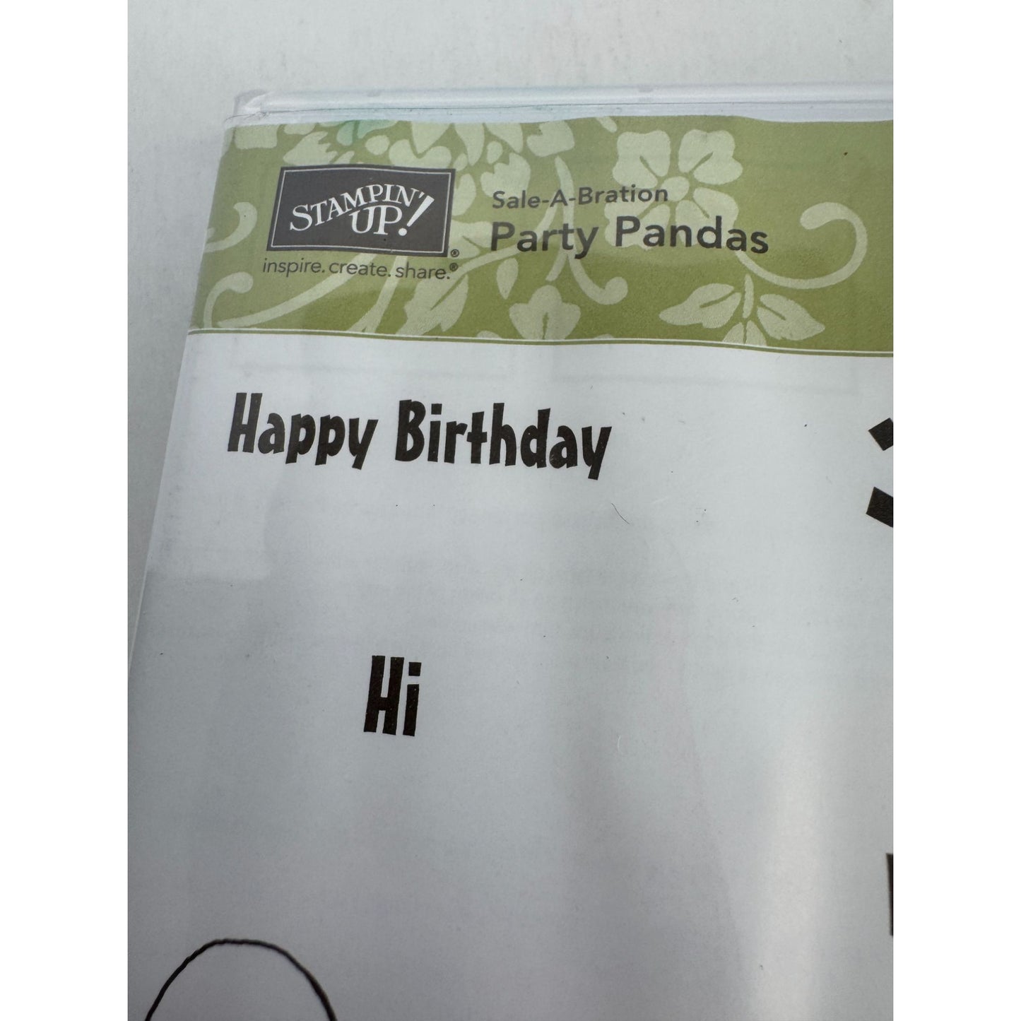 Stampin Up Clear Mount Rubber Stamp Set Party Pandas Birthday Card Making Bears