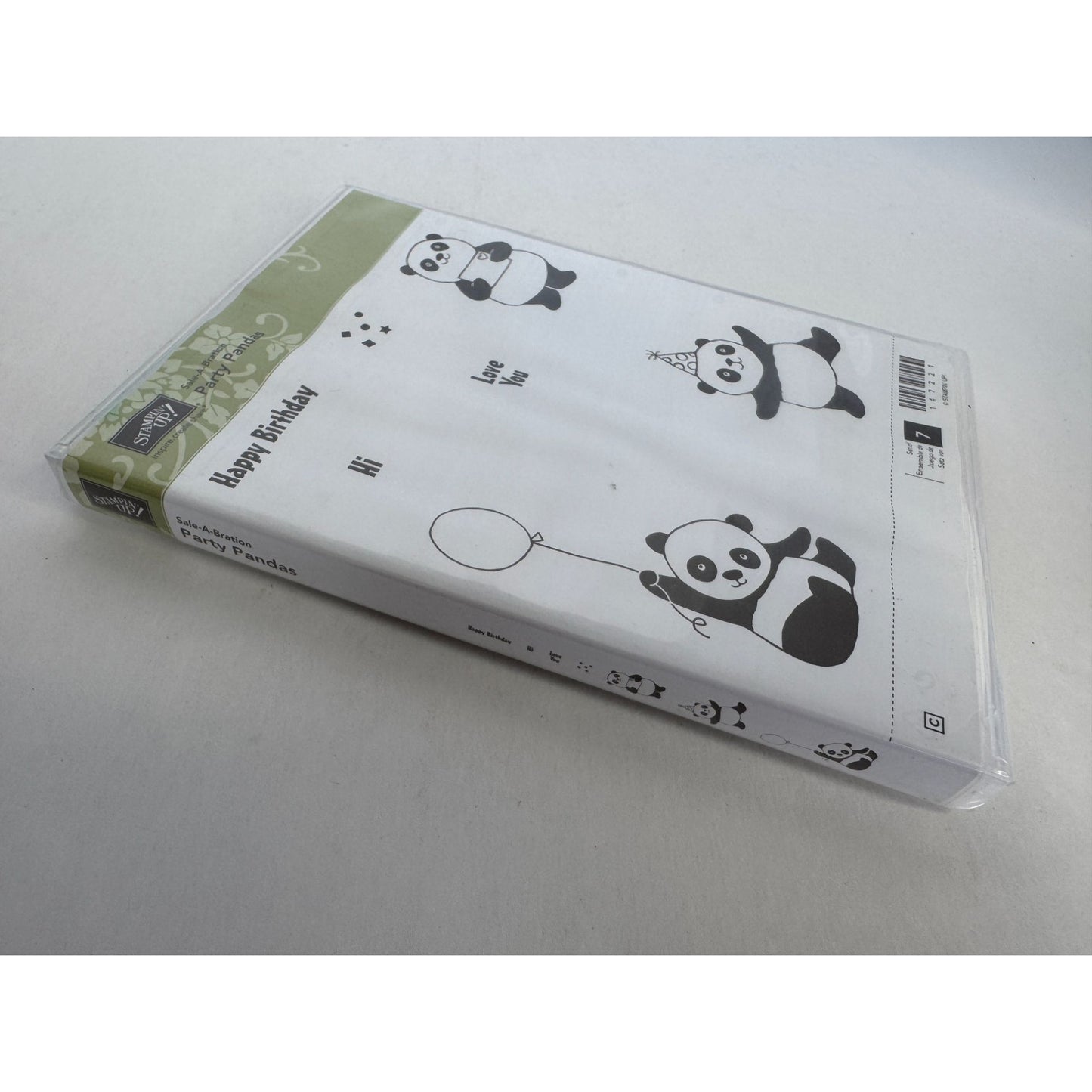 Stampin Up Clear Mount Rubber Stamp Set Party Pandas Birthday Card Making Bears