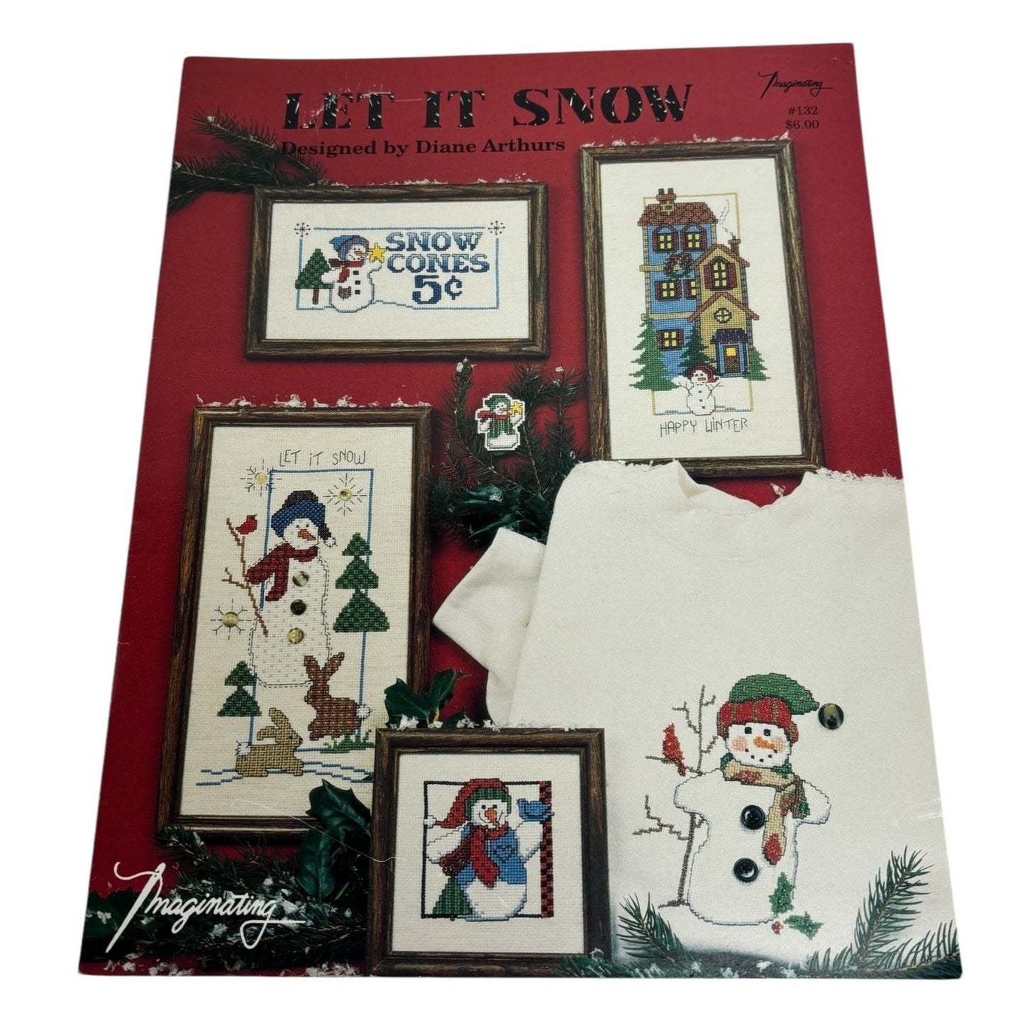 Imaginating Cross Stitch Pattern Booklet Let It Snow Snowman Snow Cones Winter