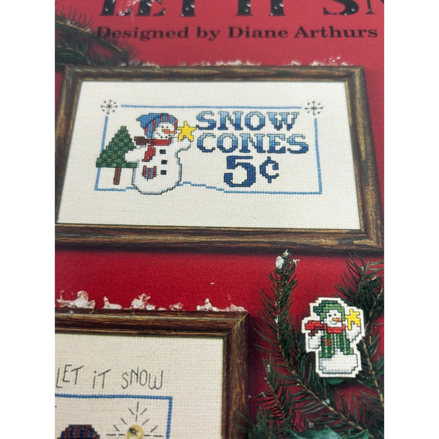 Imaginating Cross Stitch Pattern Booklet Let It Snow Snowman Snow Cones Winter