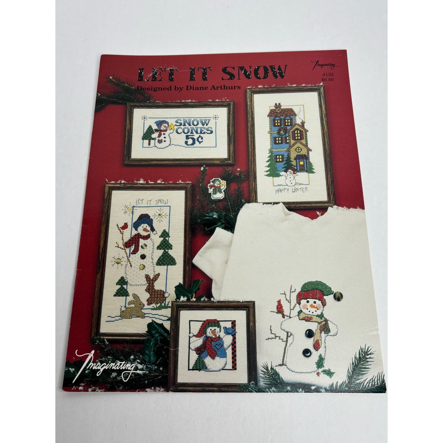 Imaginating Cross Stitch Pattern Booklet Let It Snow Snowman Snow Cones Winter