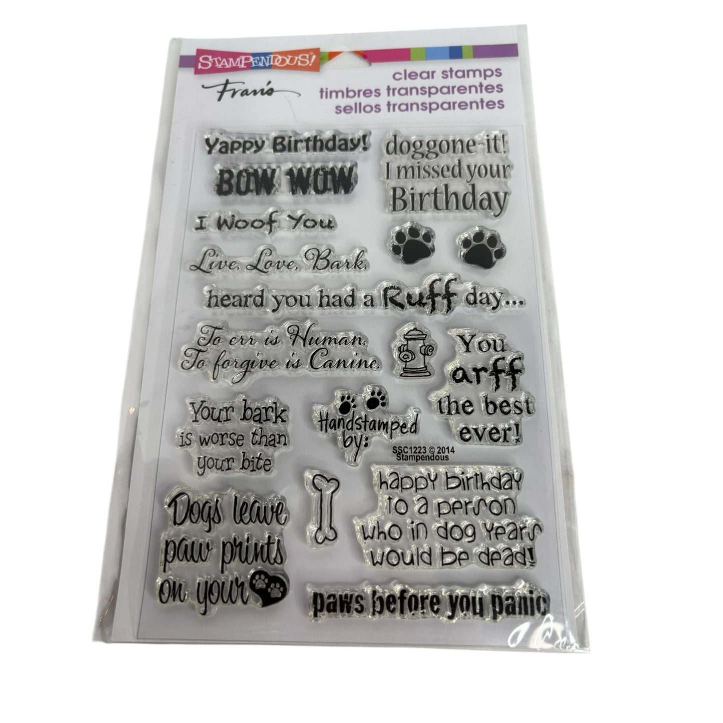 Stampendous Clear Stamps Set Dog Sayings Bow Wow Puns Funny I Woof You Animal