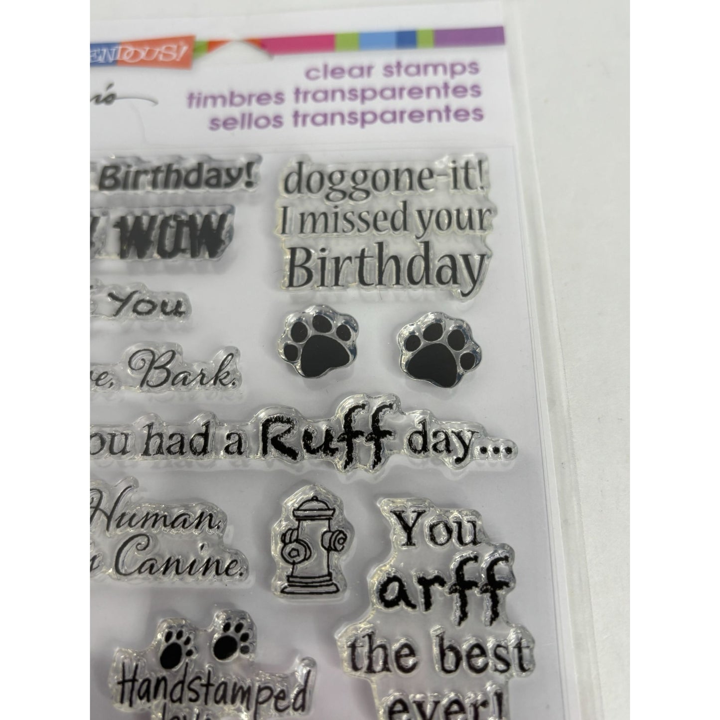 Stampendous Clear Stamps Set Dog Sayings Bow Wow Puns Funny I Woof You Animal