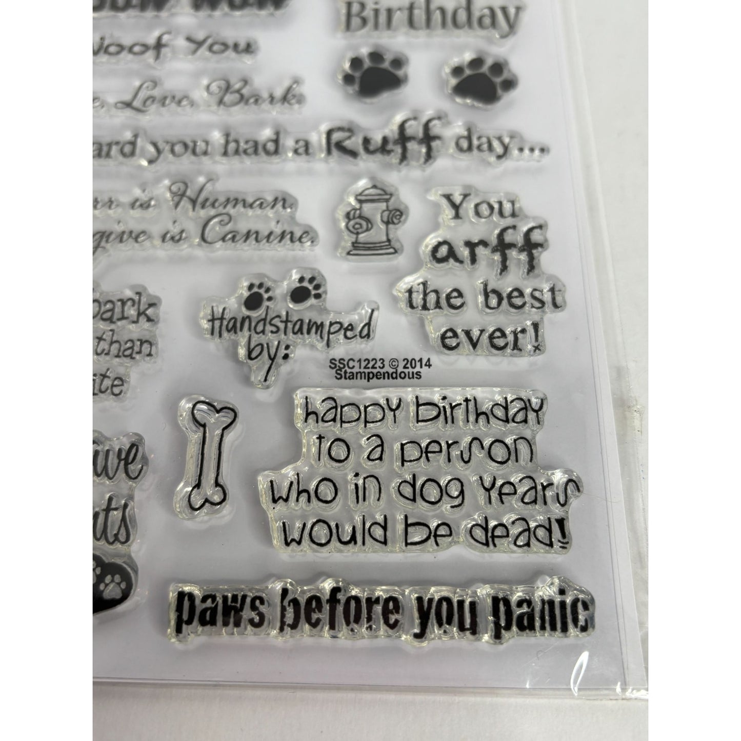 Stampendous Clear Stamps Set Dog Sayings Bow Wow Puns Funny I Woof You Animal