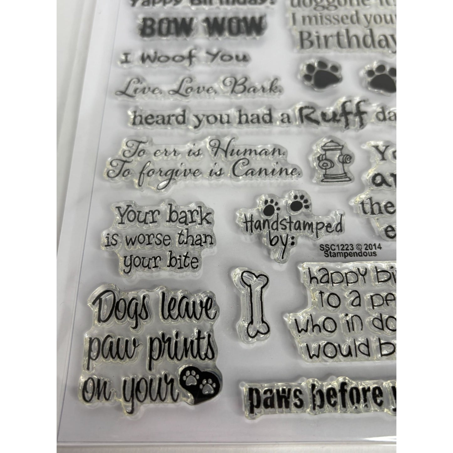 Stampendous Clear Stamps Set Dog Sayings Bow Wow Puns Funny I Woof You Animal